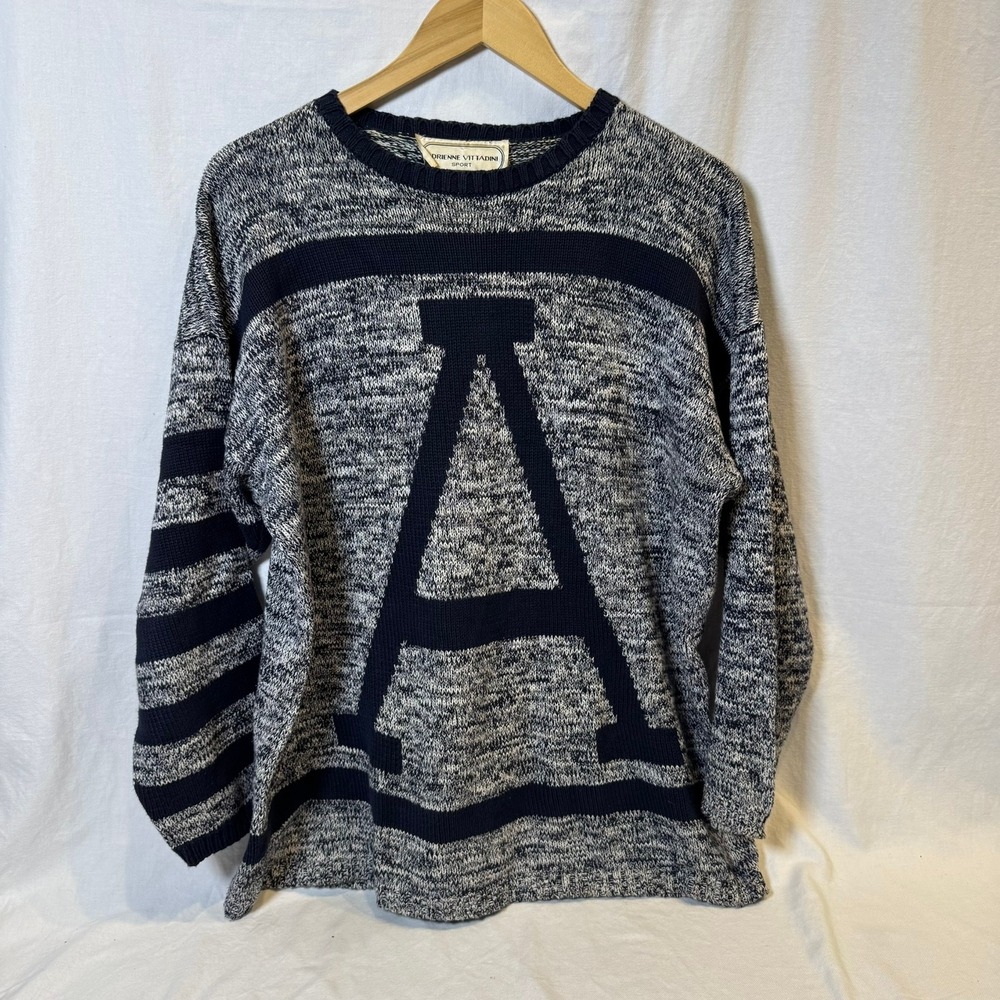VTG Adrienne Vittadini Sport Sweater Women's‎ Large Cotton Pullover Knitwear
